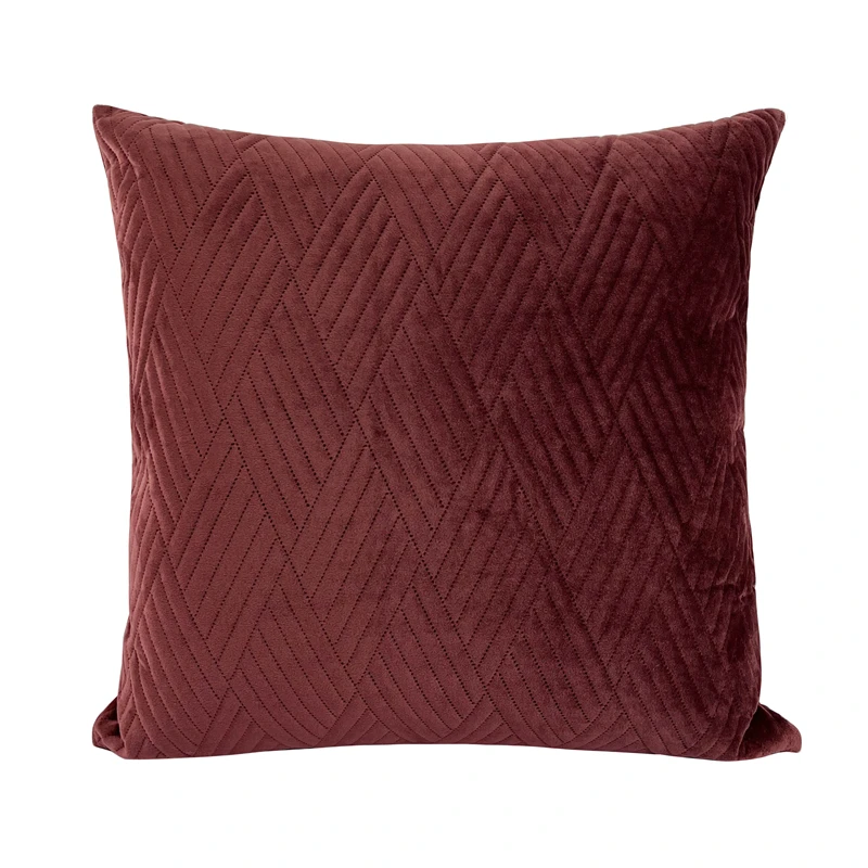 Moderný reliéfny zamatový vankúšový puzdro 45x45cm Burgundsko Soft Grey Carbon Domáce podlaha Dekoratívny vankúšový kryt 1 kus balenie