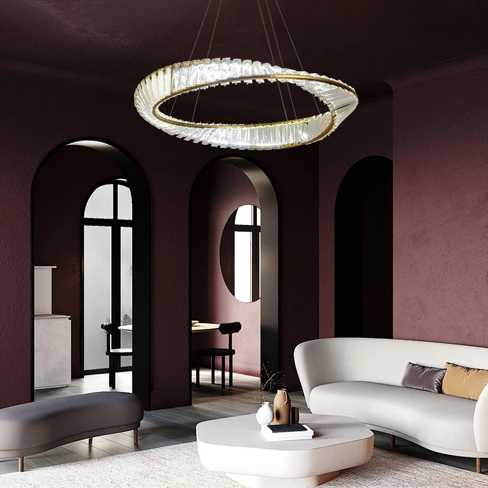 Moderný zlatý prívesok Light Nordic Luster Luxusný kryštál LED LED visiace stropné žiarovky jedáleň obývacia izba Domovod