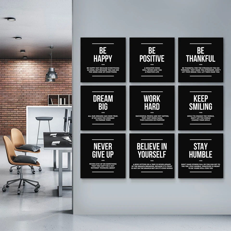 Moderný úspech Motivačný citát Plagáty a výtlačky Office dekor podnikateľ Motivation Canvas maľba obrázky