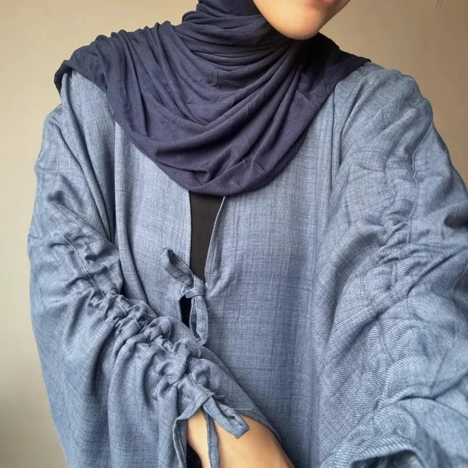Modeské moslimské šaty Eid Kimono Cardigan Open Abaya Dubai Kaftan Turecko rúž kebaya modlitebné oblečenie pre ženy islam jalabiya šaty