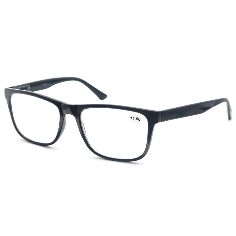 Modfans nadmerne nadmerne čitateľské okuliare Men čítačky okuliare obdĺžnik klasický rám Lightweight Wear Spring Minge s diopterom-MSR213