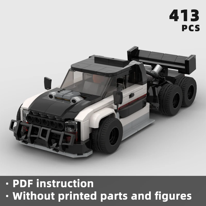 Modifikácia F550 6x6 Super Truck Speed ​​Champions Champions Bricks Sport Car Blocks Blocks Street Culture Off Road Unikátny vyzdvihnutie displeja