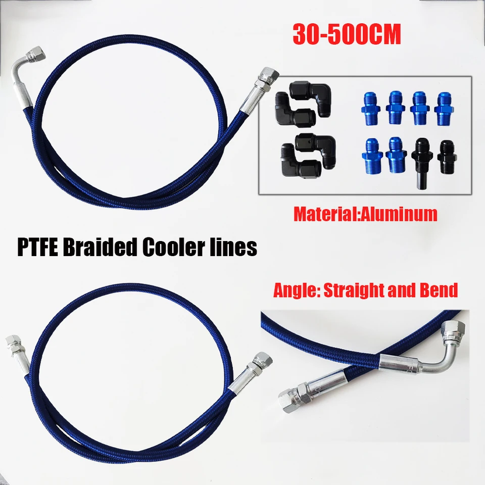 Modrá 30 ~ 500 cm Nylonová spletená hadica pre hadicu pre 4L60E a 4L65E AN6 Automatické prevodové chladiče AN6 Oil Fuel Hose Line 12