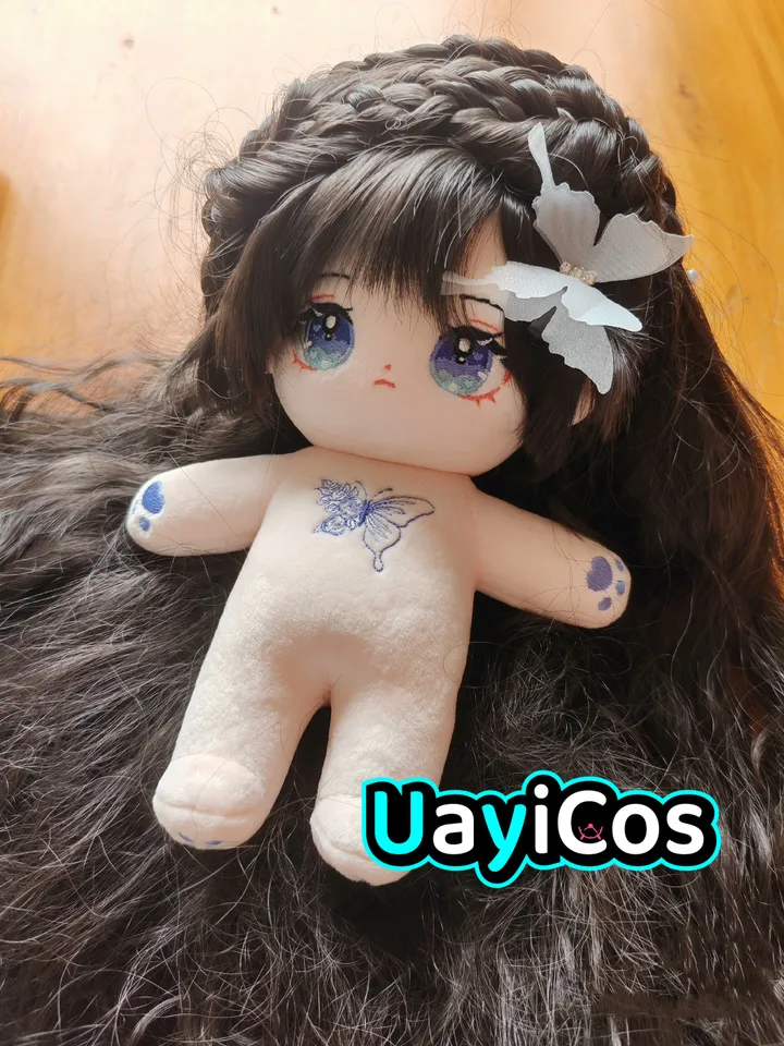 Modrá motýľ víla princezná Suma dlhá parochňa Hair Monster plnené 20 cm plyšové plyšové bavlnené bábiky hračky pre deti gifrts