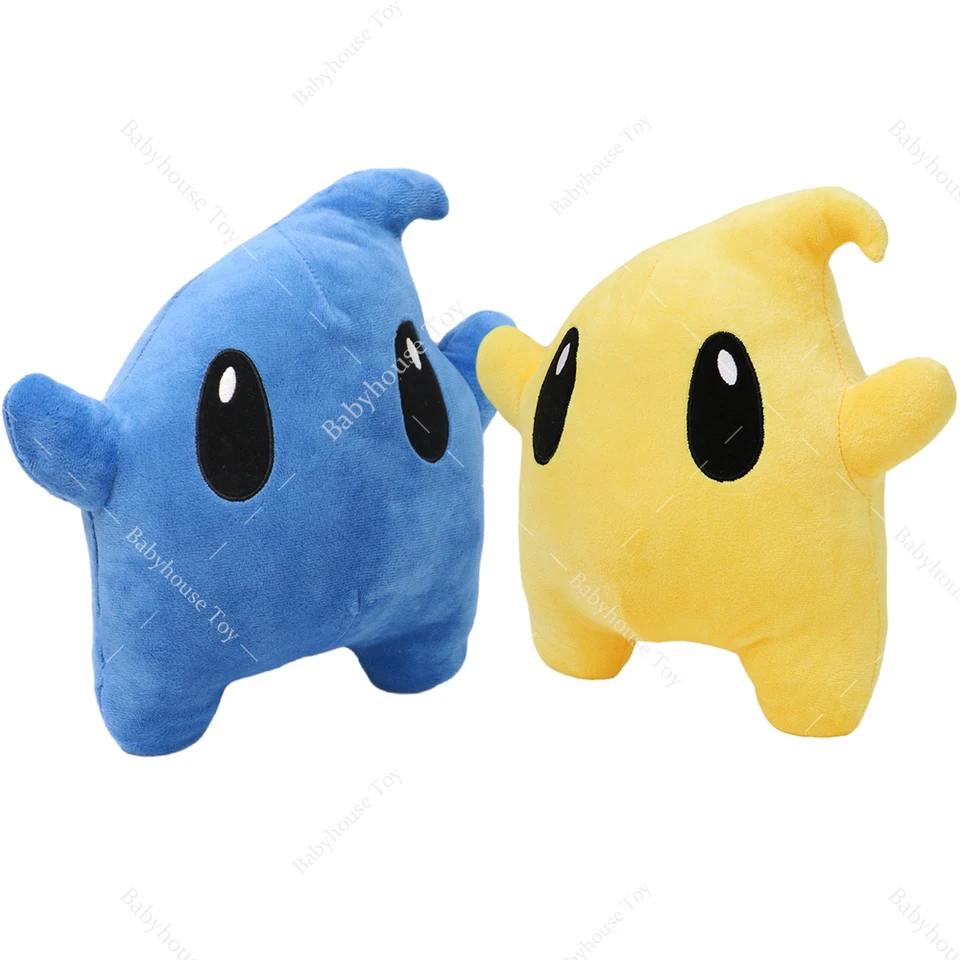Modrá žltá hviezda Mario Plushie Hračky roztomilé periférne pentagram plnené bábiky Domáca dekorácia pre deti narodeninové darčeky