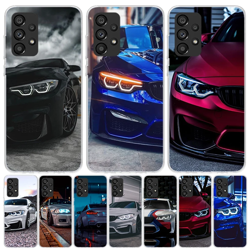 Modré červené auto pre kryt telefónu BMW pre telefón Samsung Galaxy A15 A14 A13 A12 A55 A54 A53 A52 A35 A34 A33 A32 A32 A25 A24 A23 A23 A22 A04S A0