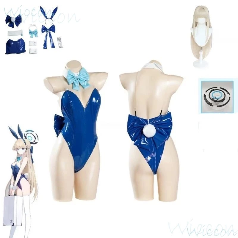 Modrý archív cosplay asuma toki kostým parochňu Bunny Girls kombinézy roztomilé králičie uši Halloween Party BodySuit s Bowknot Tail