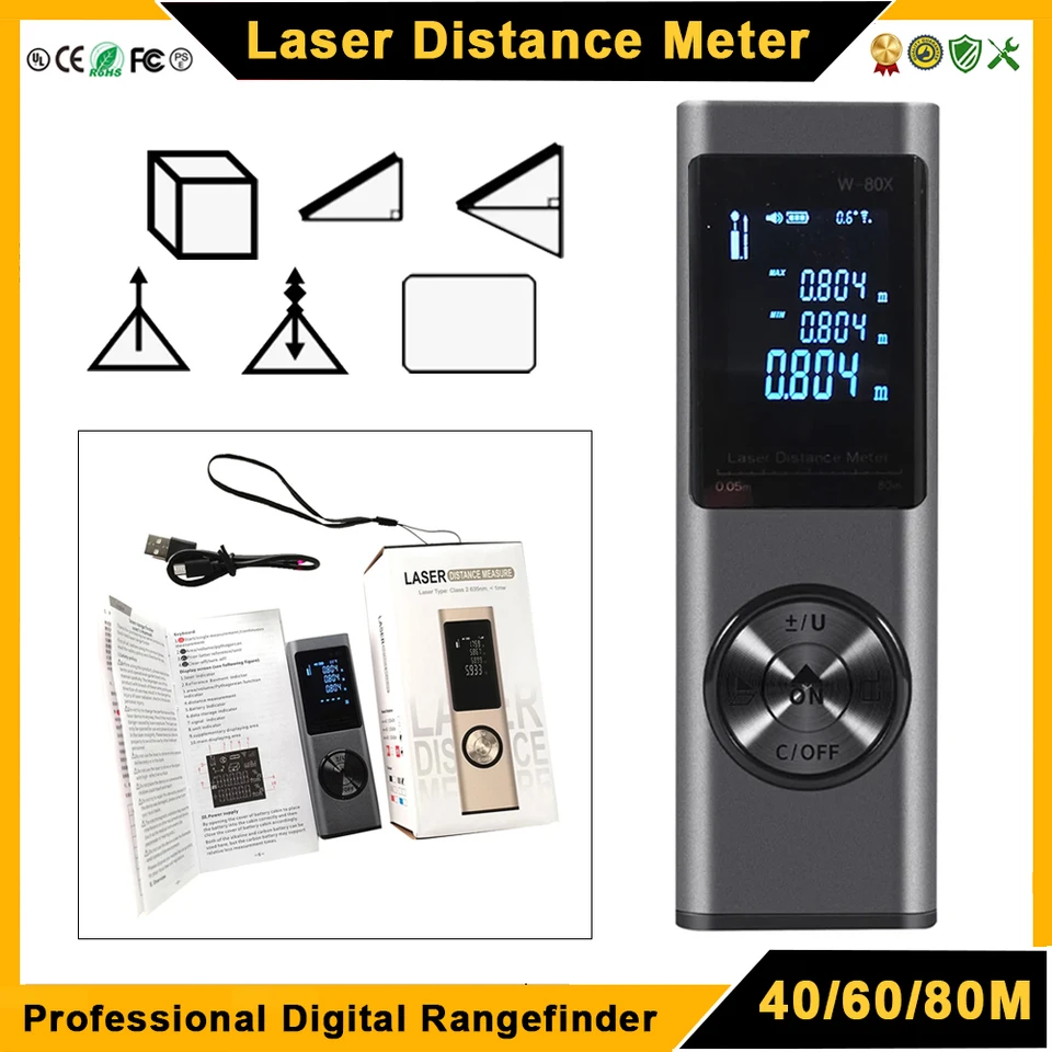 Modul laserového merača vzdialenosti 40 m 60 m 80 m digitálny diaľničník FT M v profesionálnom laserovom trena pásky merania nádeje nástrojov
