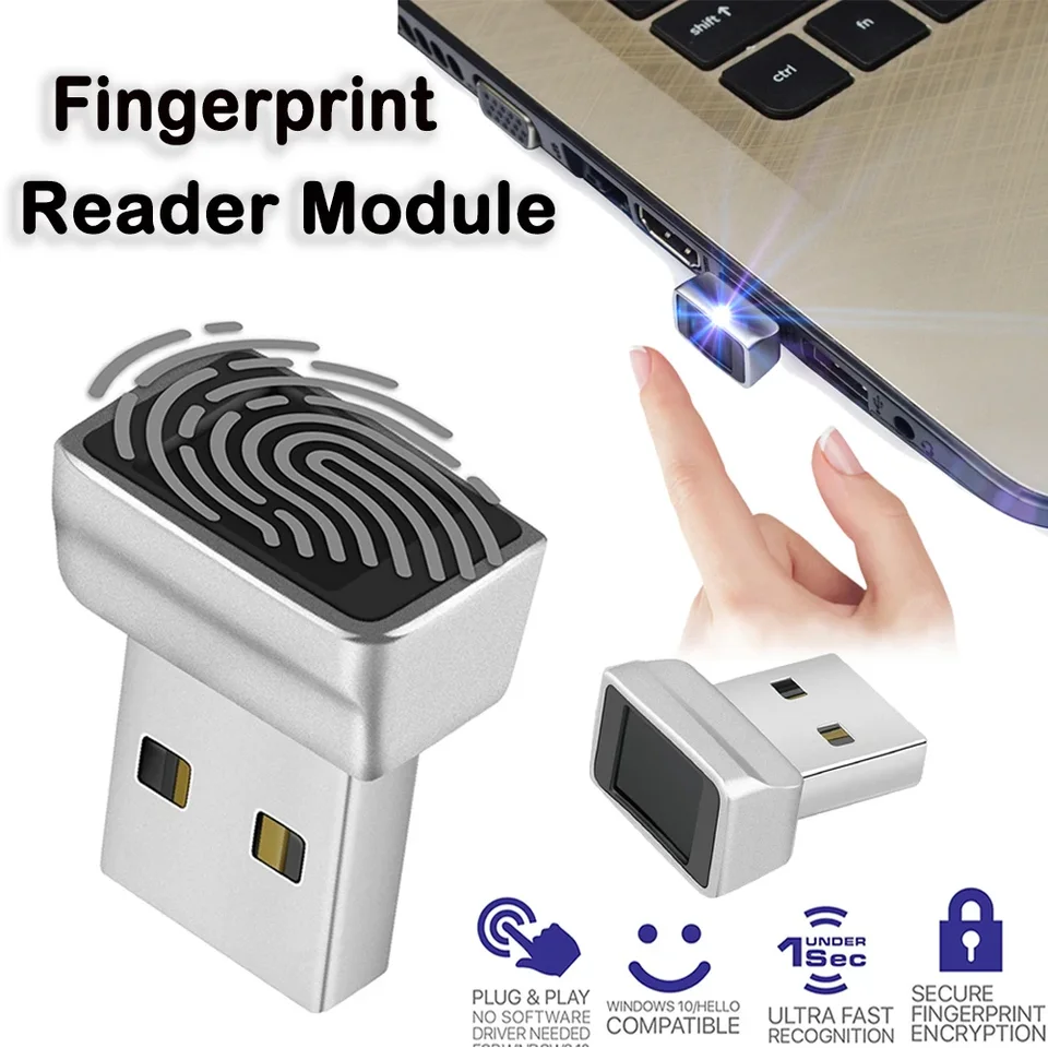 Modul čítačky odtlačkov prstov USB pre Windows 7 8 10 11 Dobrý deň, visiaci zámok v Biometric Scanner pre notebooky PC