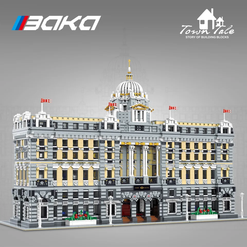Modulárny dom Shanghai HSBCC Bank Model 33205 City Architecture Building Block Brick Deti Hračky narodeniny darčeky
