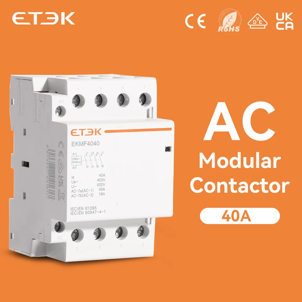 Modulárny kontakt Automatický 4p 230V 380V jednofázový trojfázový 25a 40a 63a 4No 4No Din Rail EKMF