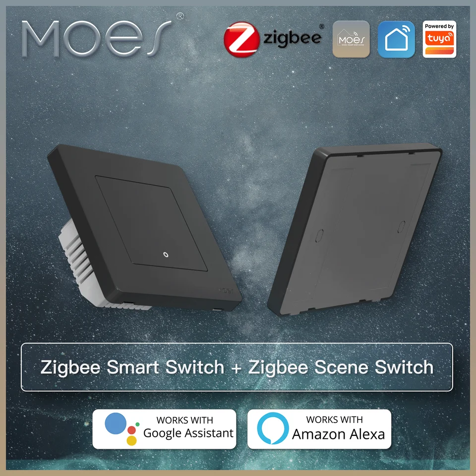 MOES New Star Ring TUYA SMART ZIGBEE3.0 PUSH TLOVANIE SPÍNAJTE/SCENE prepínač SMART LIFE APP DISTOČNÉ Ovládanie práce s Alexou Google