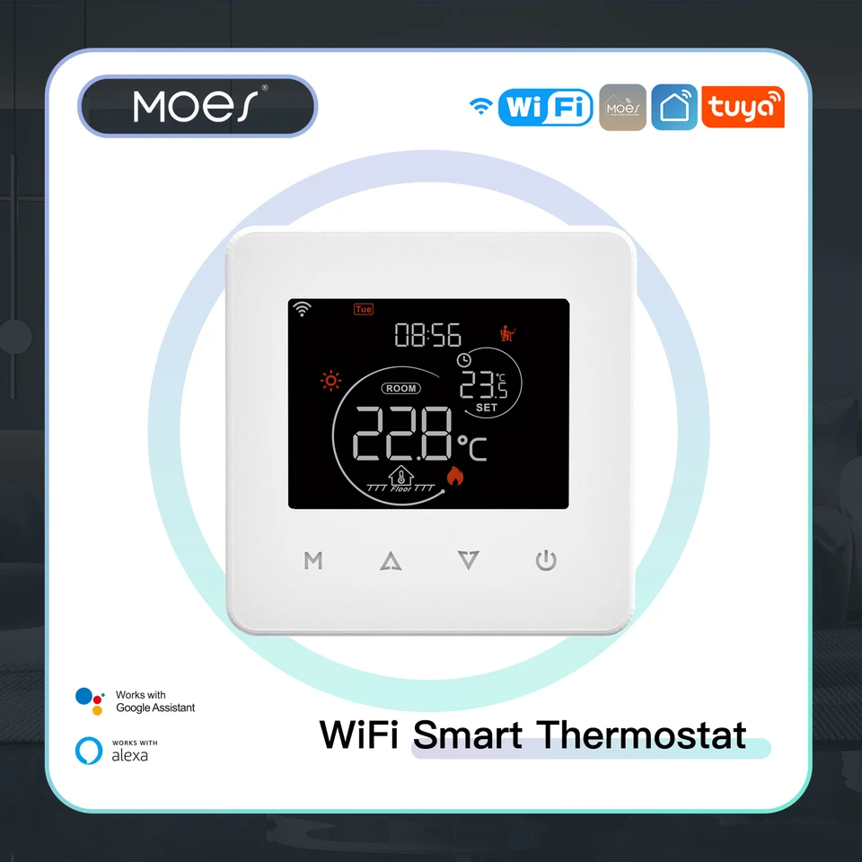 Moes tuya wifi termostat inteligentná teplota regulátor Voda Elektrické podlahové vykurovanie plynových kotol Aplikácia Práca s Alexa Google Home