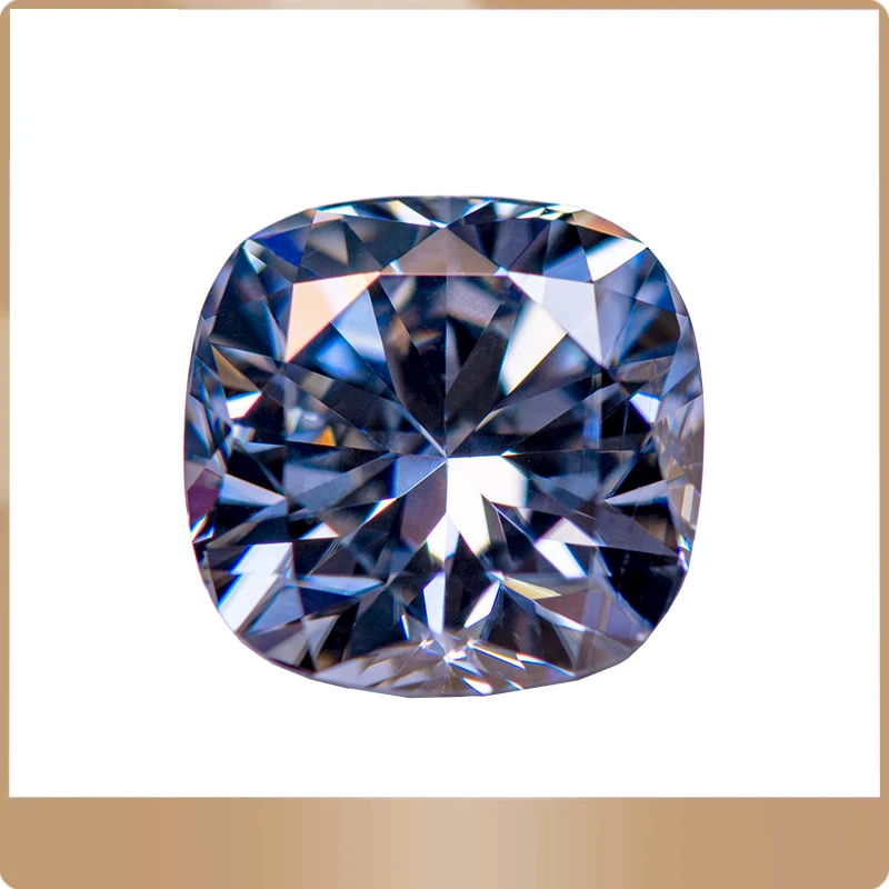 Moissanit Stone Cushion Cut Grey Farb