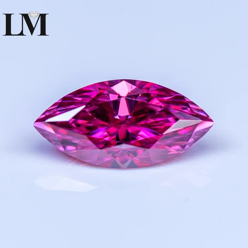 Moissanit Stone Marquise Cut Pink Color Gemstone laboratórium pestovaný diamant pre kúzla DIY prsteň náhrdelníka Náušnice Hlavné materiály