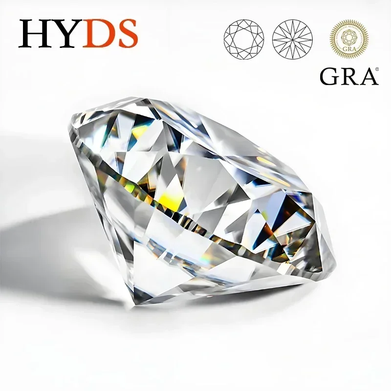 Moissanit Stone Veľkoobchod Real D farba VVS1 Round Cut 0,1Ct-12ct Lab Diamond Loose Gemstones pre výrobu šperkov s GRA správa
