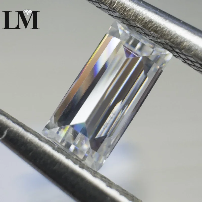 Moissanit Stones BagUette Cut VVS1 D Color Gemstone 1 Carat na vrecko pre kutilské šperky na výrobu materiálu Pass Diamond Tester