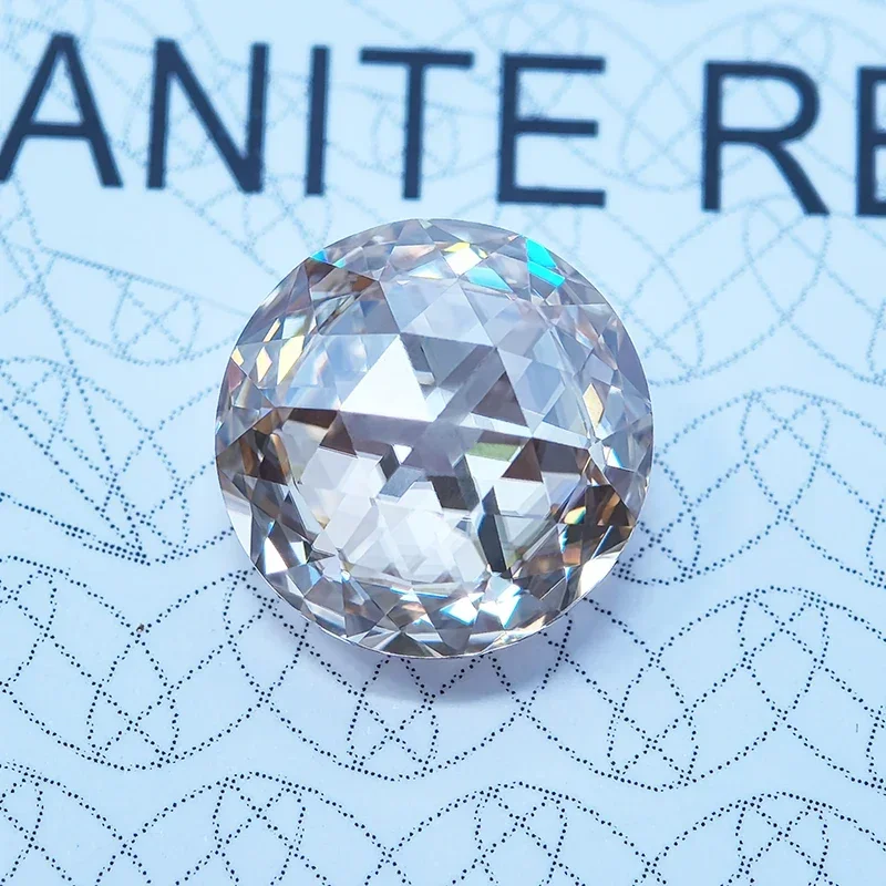 MOISSANITE Champagne Color Round Tvar s dvojitou tvárou ružové vyrezané kúzlo korálky pre domácich klenotov na výrobu materiálov s certifikátom GRA