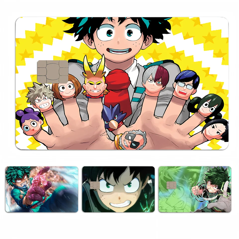 Moja hrdinská akademickejia Midoriya Lzuku 2024 Anime Cartoon Skin Stickers Film Tape Case pre veľkú kreditnú debetnú kartu predná strana