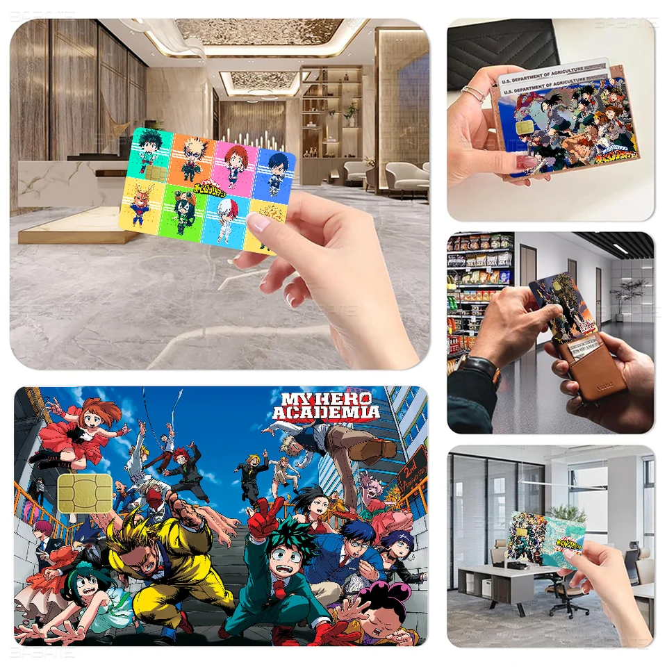 Moja hrdinská akademickú obec anime pokerová nálepka filmová páska Skin Skin For pre kreditné karty Karikatúra vodotesné nálepky Small Chip