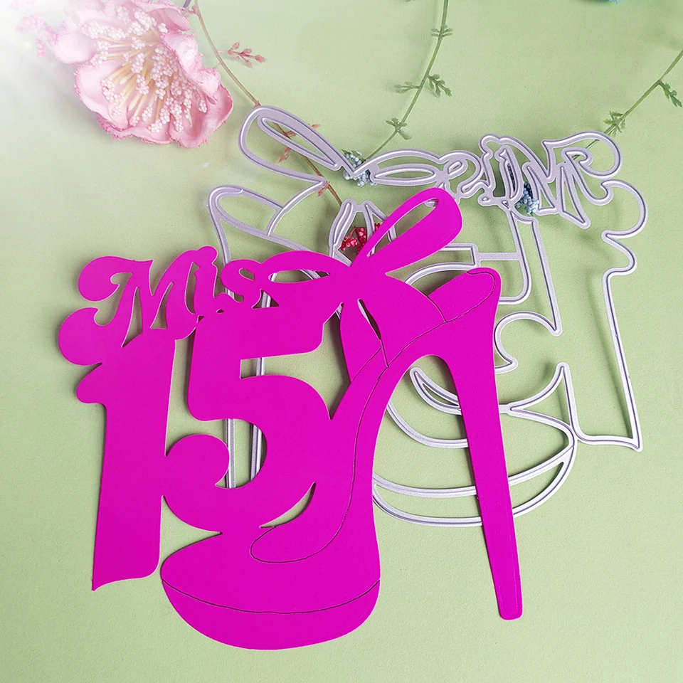 Moje 15-ročné vysoké podpätky v Spanis Die Cutting Dies Scrapbook Dekorácie Vyrazené fotoalbum dekorácie Card Card Crafts