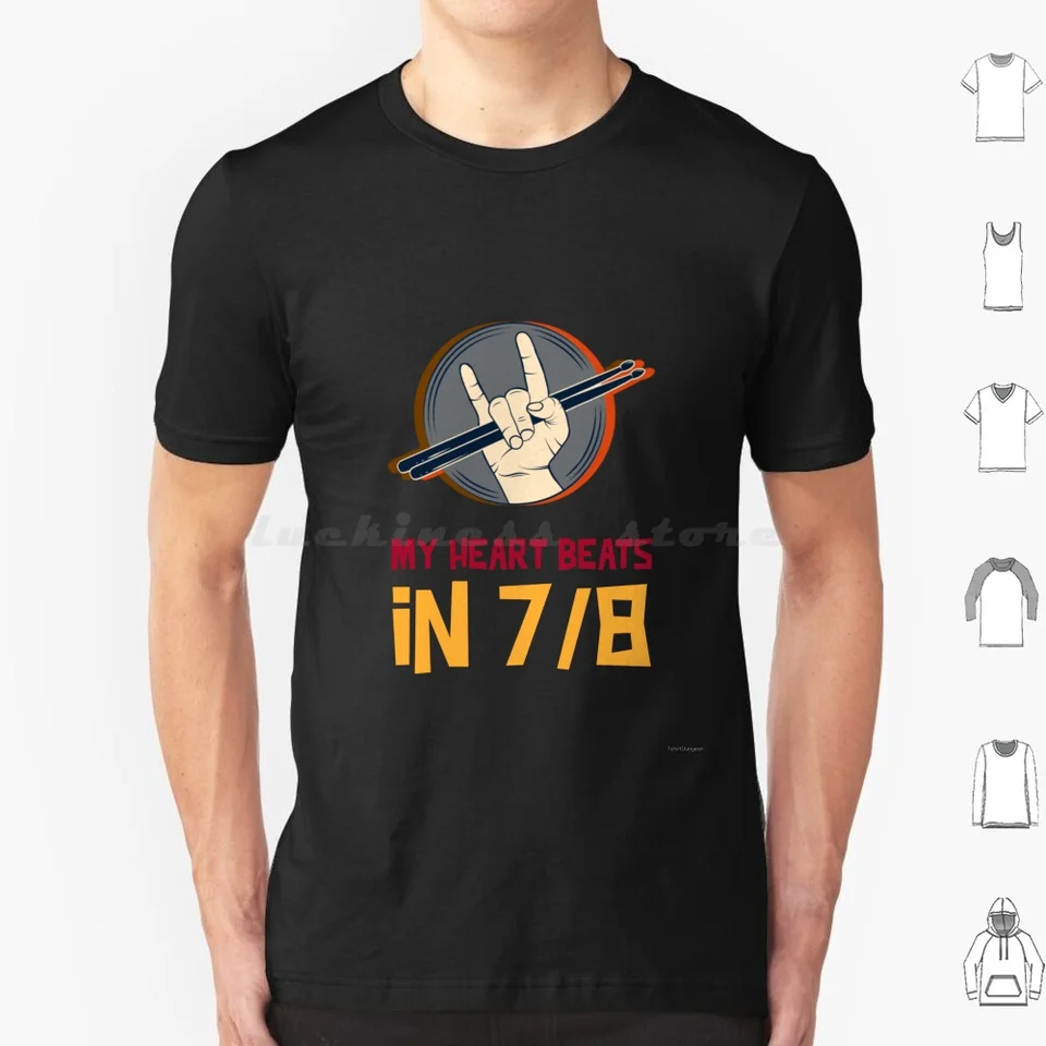 Moje srdce v 7/8 (ver2) tričko Men ženy deti 6xl moje srdce v 7 8 bubeníckých bubnov kovov progresívny progresívny kov