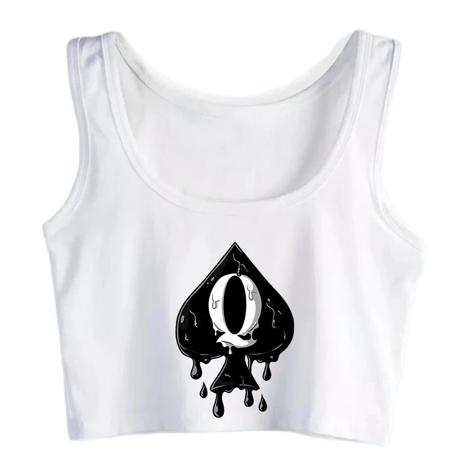 Mokrá kráľovná Spades Tumbler Graphic Cotton Sexy Crop Top Hotwife Humor Zábavný flirtový štýl Tank Top Swinger Naughty Camisole