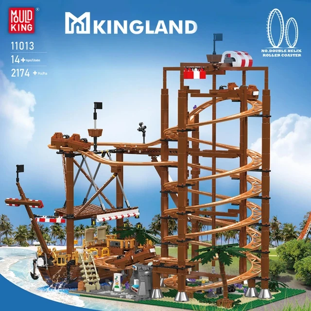 Mold King 11013 Roller Coaster Building Block Block Amusement Park Funfair Track Construction Blocks Hray s motormi darčekové hračky Kids