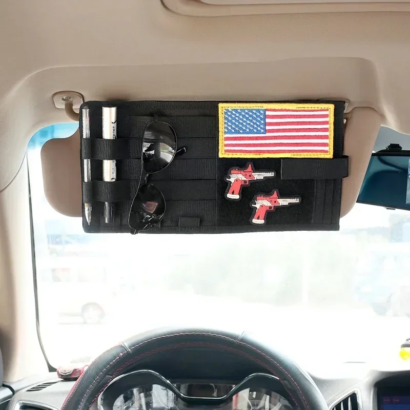 Molle vozidlo Sun Visor Panel EDC Tool Houch CD CD Storage Tack Truck Car Sun Onsor Organizátor automatické prevodové vybavenie Držiteľ príslušenstva