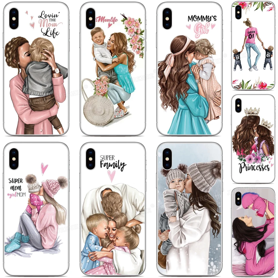 Mom Girl Boy Case pre Alcatel 1B 1S 1SE 1L 1A 3 1 5033d 3x 1C 1X 1V 2019 2020 2021 2022 Nič telefón 2a plus CMF 1 2 kryt