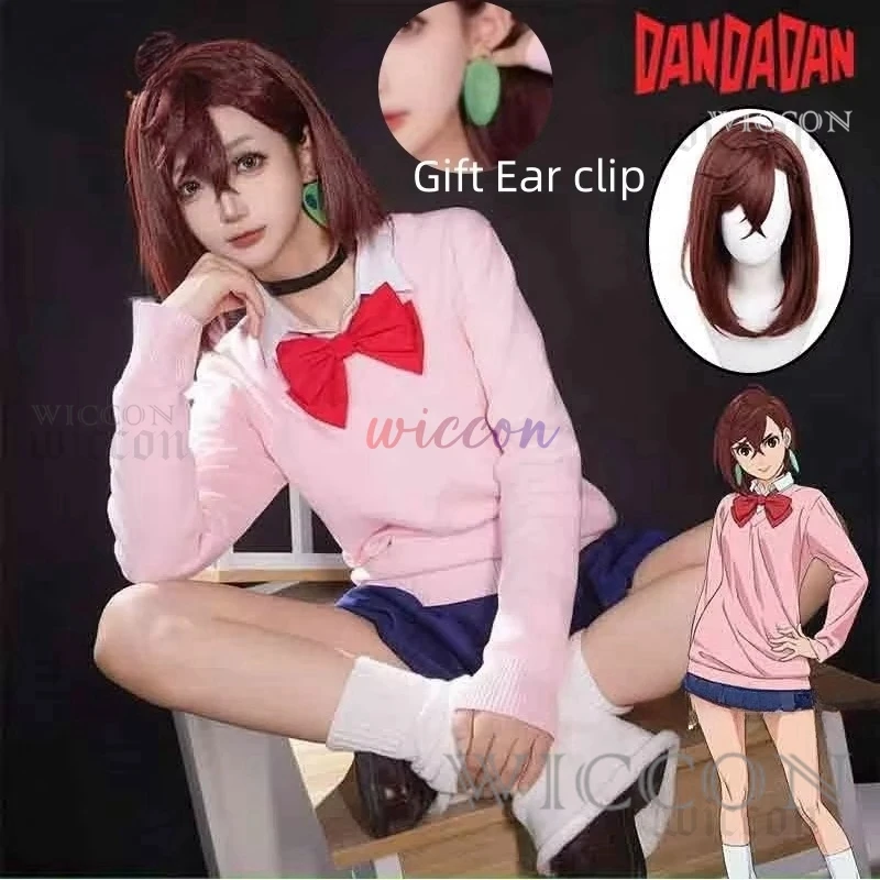 Momo Ayase Cosplay kostým anime dandadan ružová sukňa Škola Uniforma maskovacie obleky halloween karnevalové oblečenie pre dospelých žien