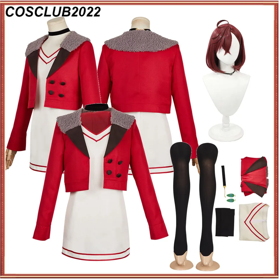 Momo Ayase Cosplay kostýmy parochne šaty červený kabát oblečenie halloween karneval anime dandadan roleplay uniformné večierky dám