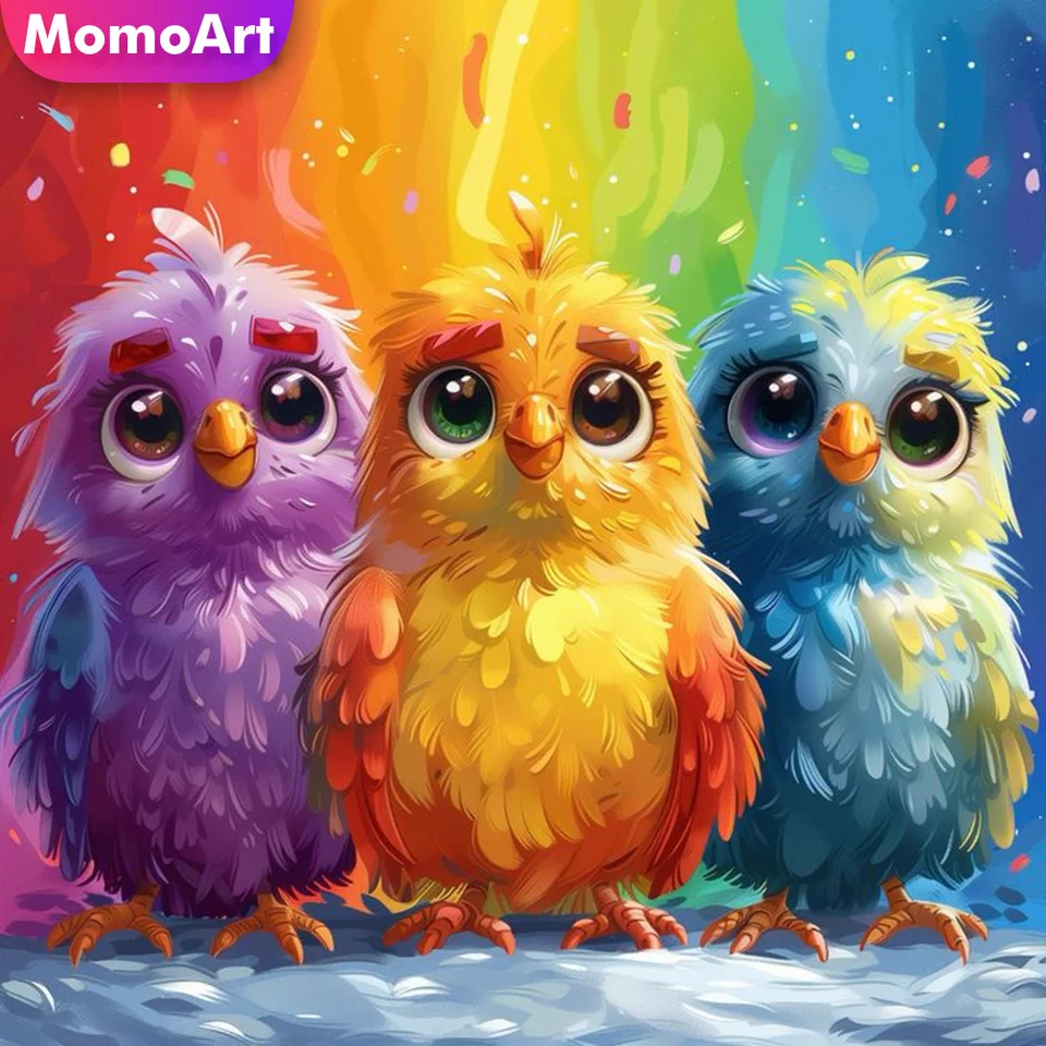 Momoart Bird Diamond Mosaic Animal Plné štvorcové okrúhle karikatúra maľba vyšívanie výšivky nový príchod ručne vyrábaný koníček