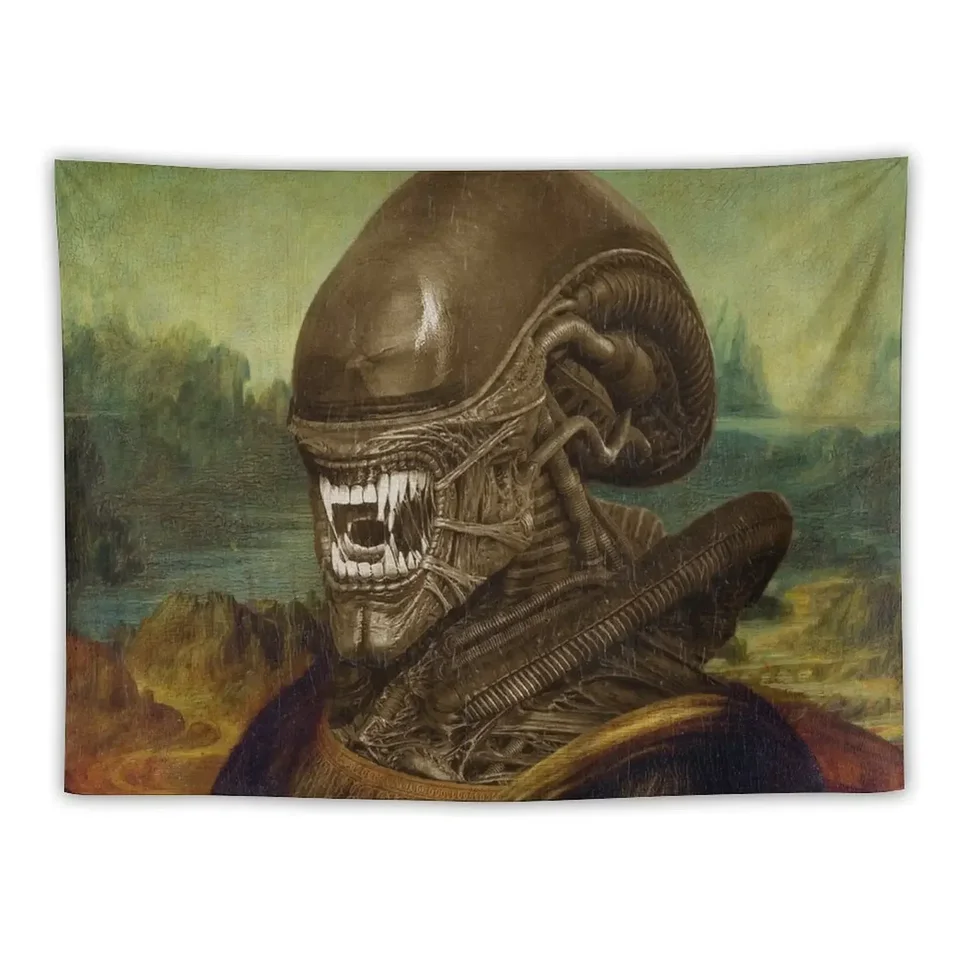 Mona Lisa Alien xenomorph tapiséria nástenné dekorácie vonkajšie dekorácie vianočné dekorácie dekorácie dekorácie tapiséria