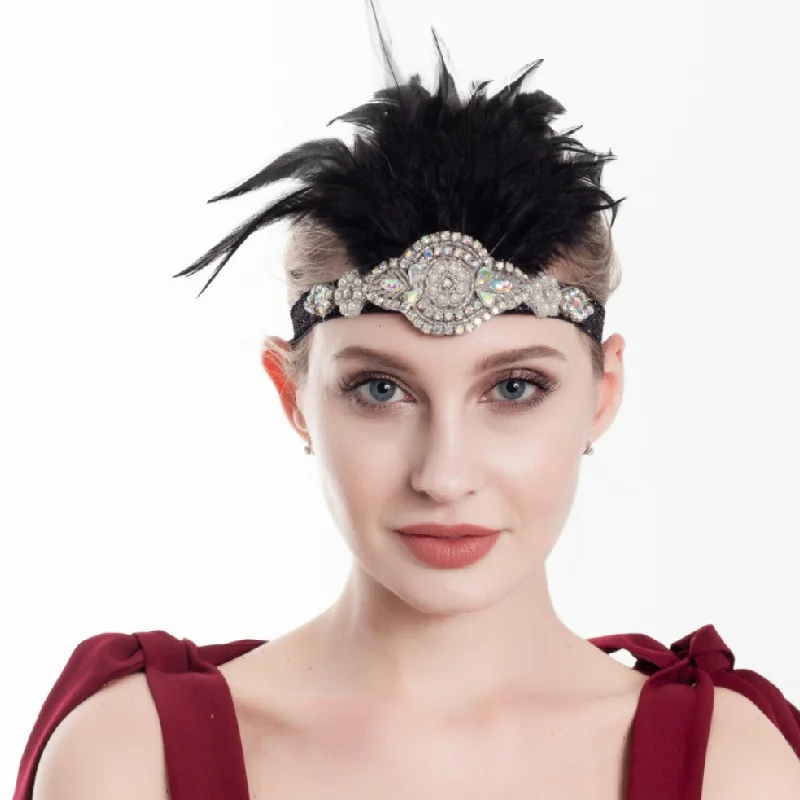 Monalisa 20ks horúce predaja vlasy Beat Feather Headar Headar Gatsby Dámska čelenka Veľkoobchod Fascinator Headwary Fascinator Fascinator