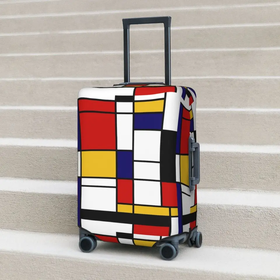 Mondrian de Stijl Kryt kufra Cover Custom Cruise výlet letu letový elastický batožinový materiál Protector