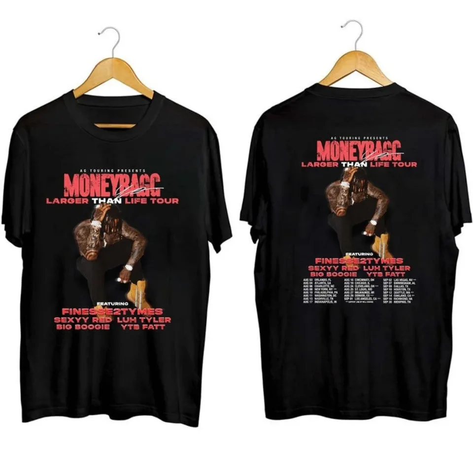 Moneybagg yo väčšie ako Life Tour 2023 Tričko pre mužov Ženy S5XL Čierne