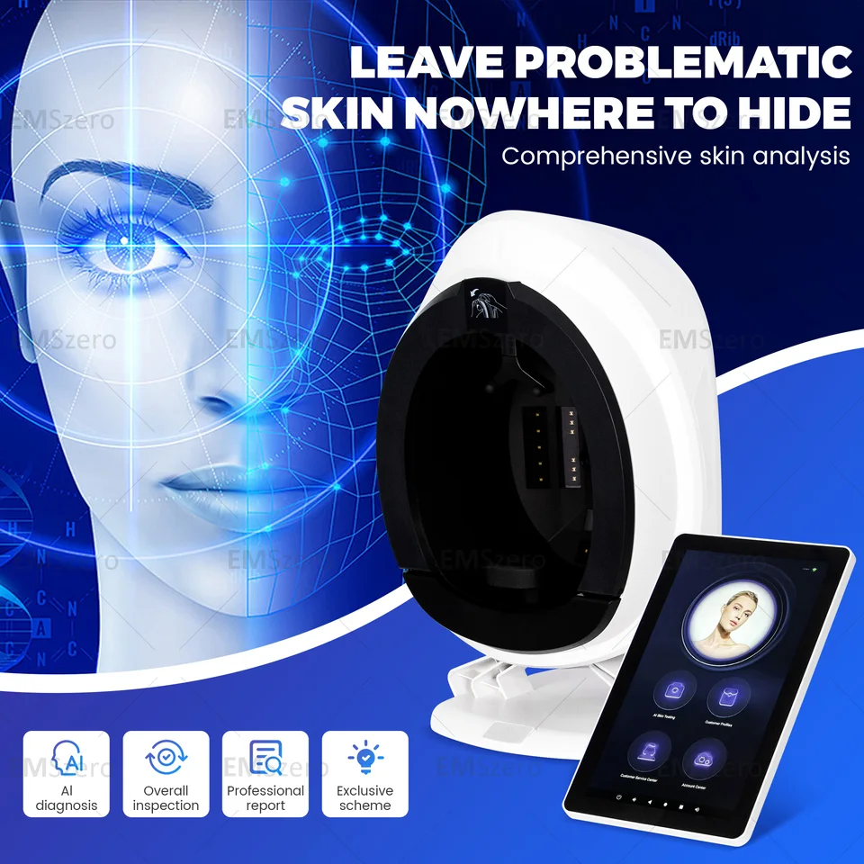 Monitor analyzátora tváre 3D skener SKENER SCANER Magic Mirror Prenosné testovanie Anglicka detektorová analýza kamery Test Analýza kamery