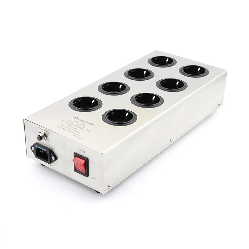 Monosaudio E800 HIFI Power Filter Plant SUCHUKO SOCKET 8 -CON -AC CONIDATION AUDIOPILE PUSIRISIVE SPOLOČNOSŤ S OBCHODNÝM