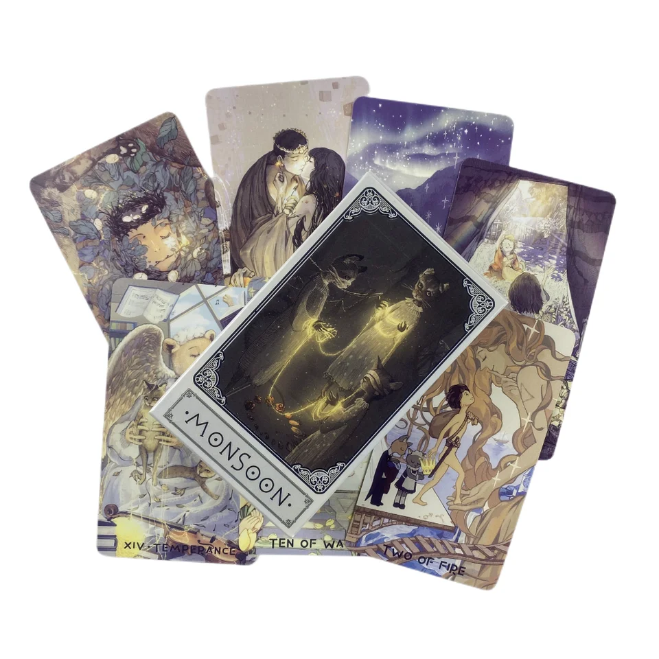 Monsoon Tarot Cards Game Fortune-Telling Oracle Divinis Visions Edition Správy doska