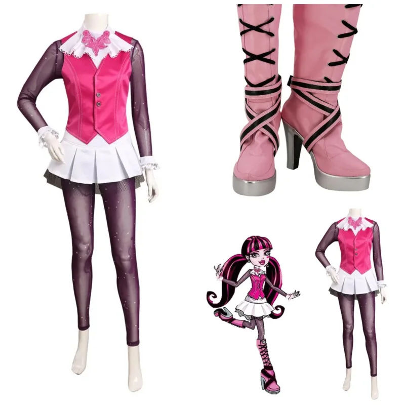 Monster Cos High Dracuulaura Cosplay kostýmy oblečenie plné súpravy Halloween Carnival Suit NSD77