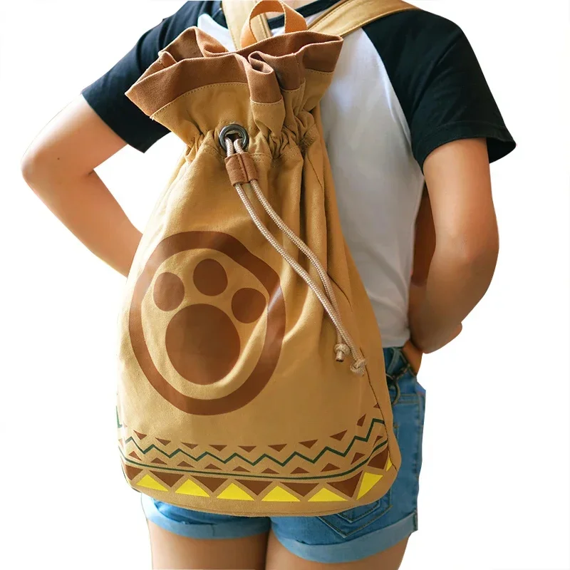 Monster Hunter Airou Cat Cat Routstring Canvas Batoh japonský v štýle školského tabaku anime periférne