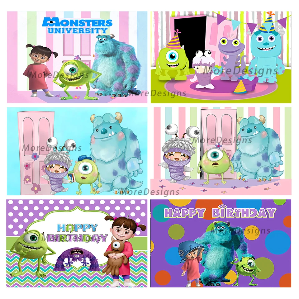 Monsters Inc Photo Pozadie detská narodeninová oslava pre bábätká Karika