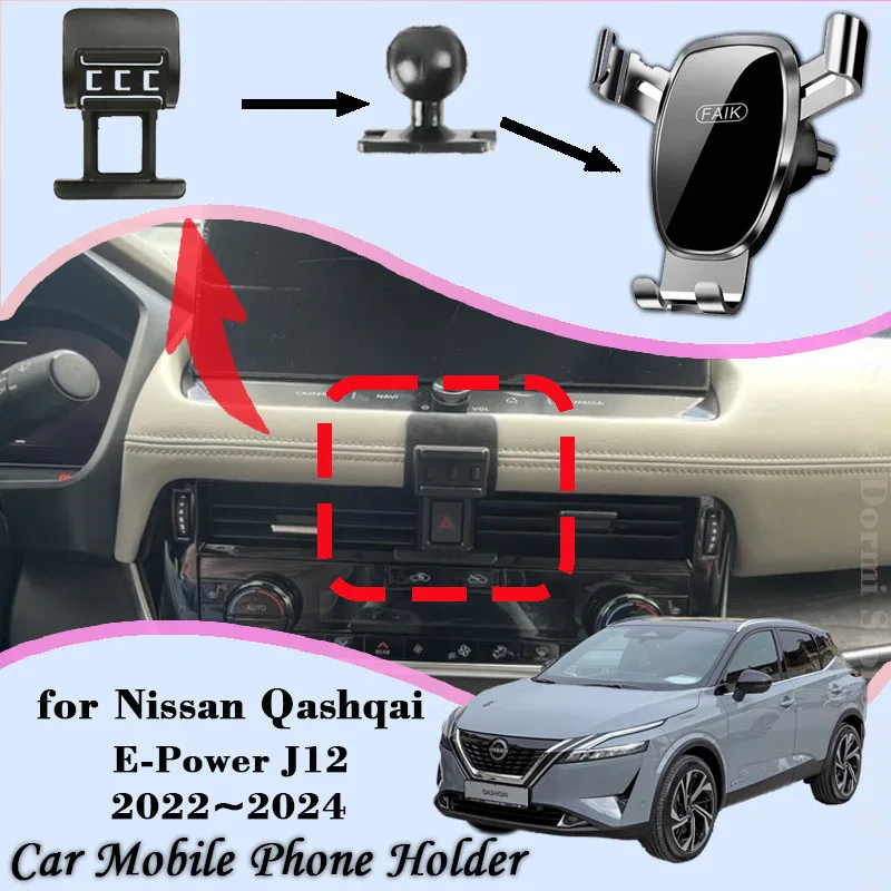 MONT CAR FOR NISSAN QASHQAI E-Power J12 2022 2023 Držiak na mobilný telefón Air Vent Auto Mobilný telefón Mobilný telefón Gravitačný stojan