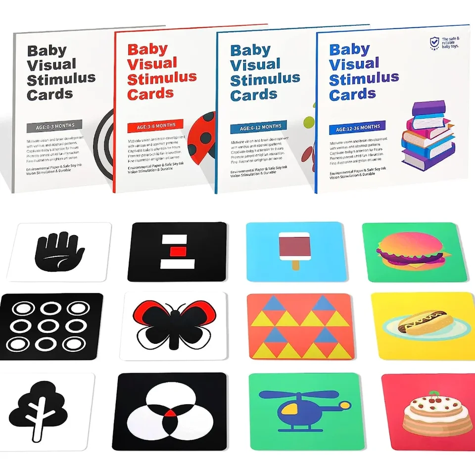 Montessori Baby Visual Stimulation Cards Black White Baby Cards High Contrast Flash Card Learning Vzdelávacie hračky pre deti