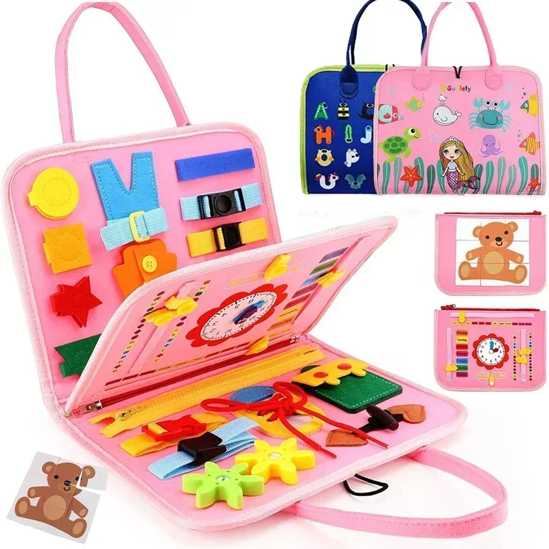 Montessori Kids Cestovná hračka Felt Activity Tiché knihy Zaneprázdnené aktivity Rady Vzdelávacie senzorické vzdelávacie kniha Nové