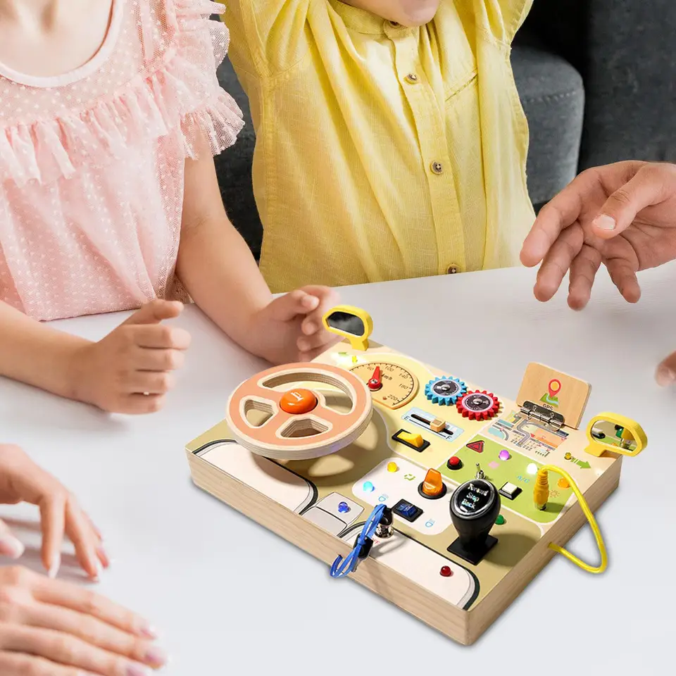 Montessori rušná doska Analógový volant cestovná hračka základné vzdelávacie hračky