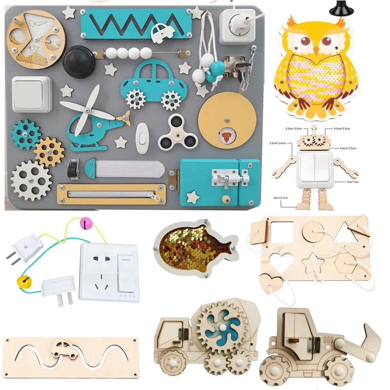 Montessori rušná doska DIY Drevené hračky