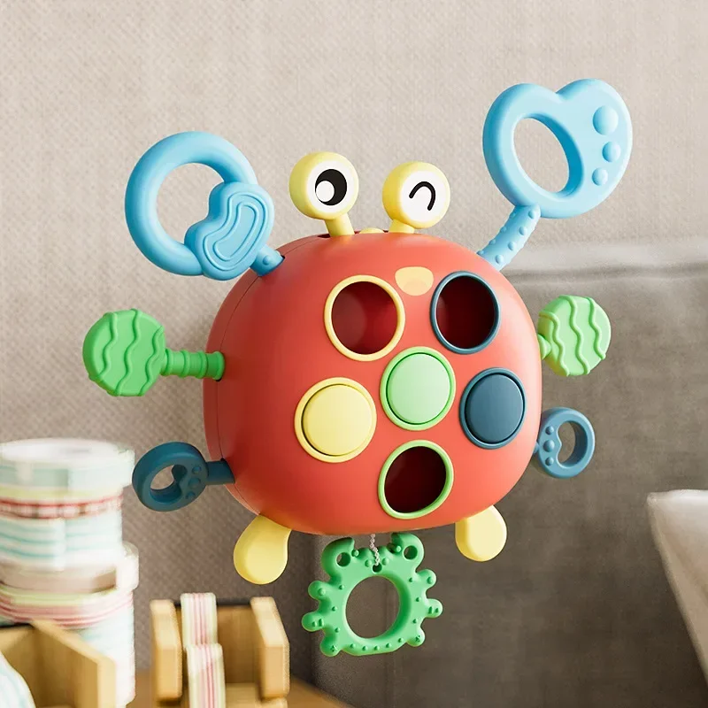 Montessori Toddler Pull Hračky String Senzory Toys Silikone Activity Development Baby 0-36 mesiacov 0-3 ročné vzdelávacie darčeky