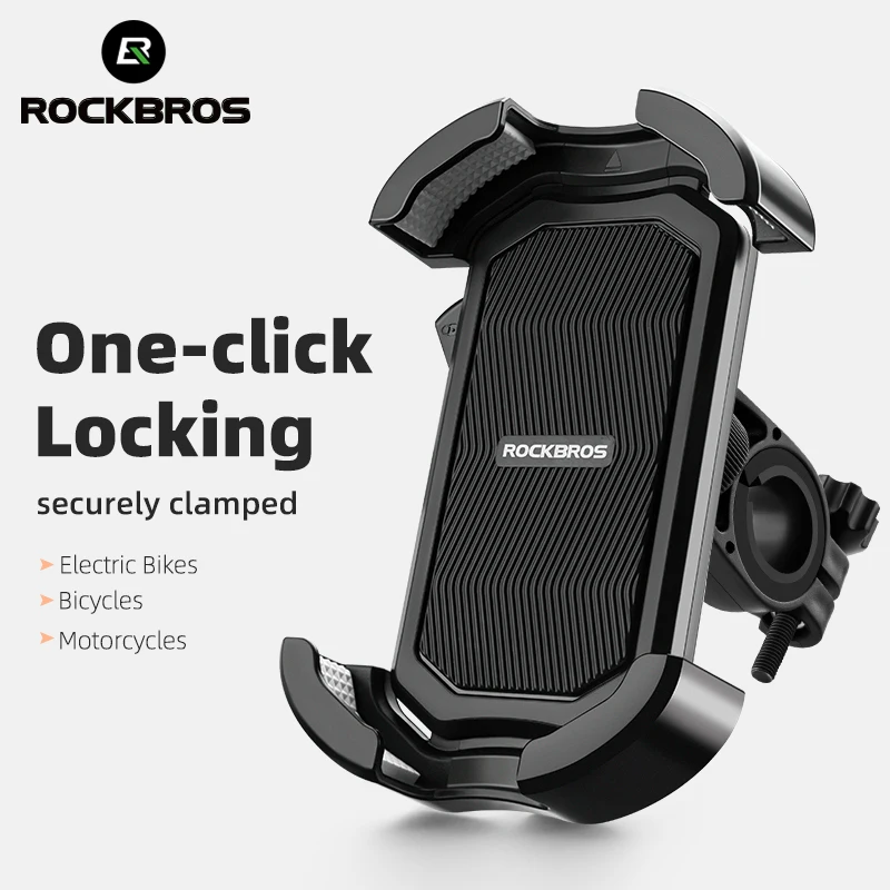 Montáž na bicykel Rockbros 4,7-6,8 palca Shock-odolný 360 ° Otočenie E-Bike Motocycle Phone Držiteľ telefónu Cyklovanie telefónu stojan